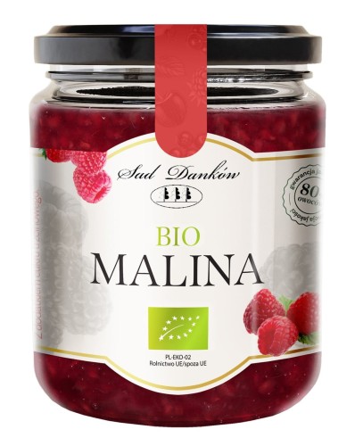 MALINA 80 % Z CUKREM TRZCINOWYM BIO 270 g - SAD DANKÓW-1 2004