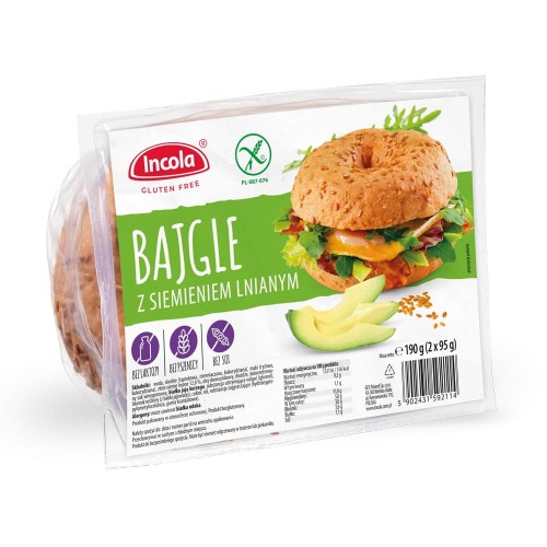 BAJGLE Z SIEMIENIEM LNIANYM BEZGLUTENOWE (2 szt.) 190 g - INCOLA-1 2065