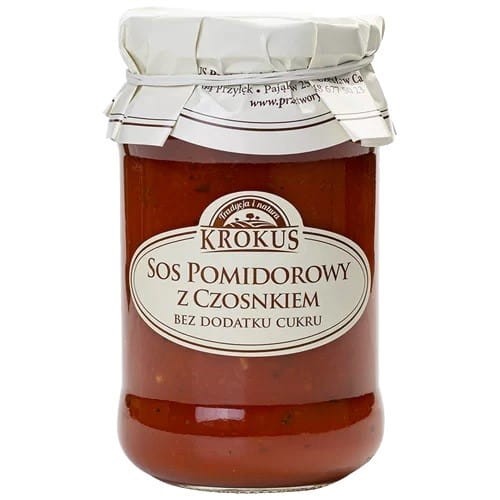 SOS POMIDOROWY Z CZOSNKIEM BEZ DODATKU CUKRÓW 340 g - KROKUS-1 2284