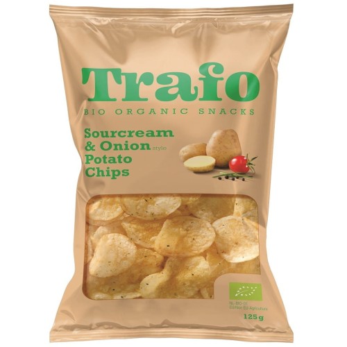 CHIPSY ZIEMNIACZANE O SMAKU ŚMIETANKOWO - CEBULOWYM BIO 125 g - TRAFO-1 2311