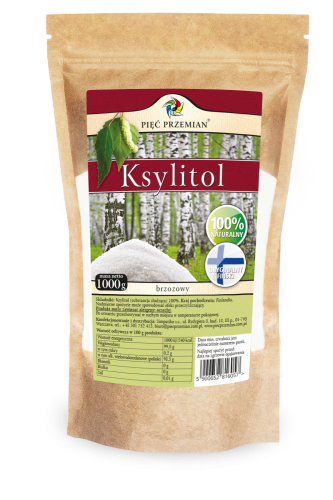 KSYLITOL 1 kg (TOREBKA PAPIEROWA) - PIĘĆ PRZEMIAN (FINLANDIA)-1 2326