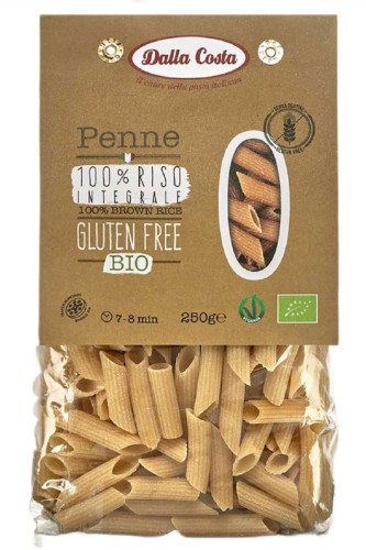 MAKARON (RYŻOWY RAZOWY) PENNE BEZGLUTENOWY BIO 250 g - DALLA COSTA-1 2789 