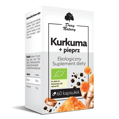 Kurkuma + pieprz EKO 60 kapsułek - Suplement diety-1 3285 