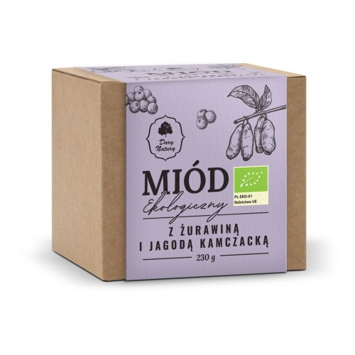 Miód z żurawiną i jagodą kamczacką EKO 230g-1 3477 