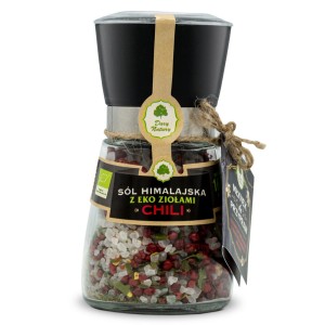 Sól himalajska z Eko ziołami CHILI 160g - młynek