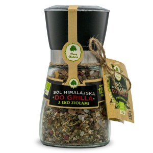Sól himalajska z Eko ziołami DO GRILLA 120g - młynek