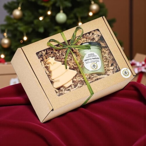 zestaw prezentowy - zestaw mydlo choinka, maslo zielona herbata miodowa mydlarnia.JPG