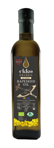 OLEJ RZEPAKOWY DO GOTOWANIA I SMAŻENIA TŁOCZONY NA ZIMNO OMEGA-3 BIO 500 ml - EKKO-1 4863 