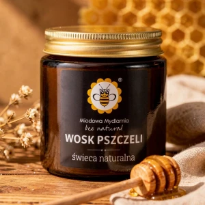 Świeca z wosku pszczelego w słoiczku