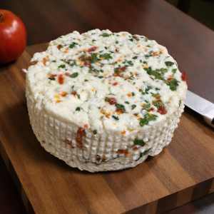 Ser podpuszczkowy z Czosnkiem Niedźwiedzim i Pomidorem