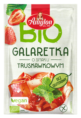 GALARETKA Z AGAREM O SMAKU TRUSKAWKOWYM BEZGLUTENOWA BIO 40 g - AMYLON-1 4969 