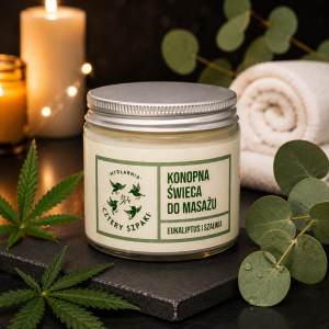 Eukaliptus i Szałwia - konopna świeca do masażu