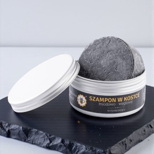 Szampon w kostce oczyszczający - Miodowo-Węglowy