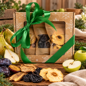 Ekologiczny zestaw suszonych owoców – śliwka Węgierka, gruszka Konferencja i jabłko Gold Milenium® | 250 g